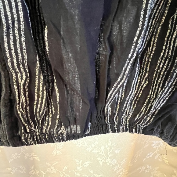 FREE PEOPLE PUKKA PEASANT BOHO EMBROIDERED TASSEL POM POM S/S Blouse-XS-EUC! - Picture 7 of 10